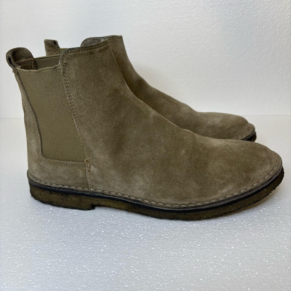Vince Cody Shearling-Lined Suede Pull On Chelsea Ankle Boots, Size 6M